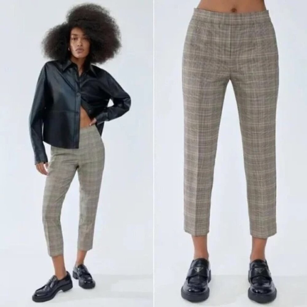 Babaton Aritzia Houndstooth Conan Ankle Cropped Pants Tailored Fit (Size 2)